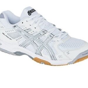 ASICS Women's White/Silver Athletic Shoes‎ Volleyball Size 8.5 Gel B257N